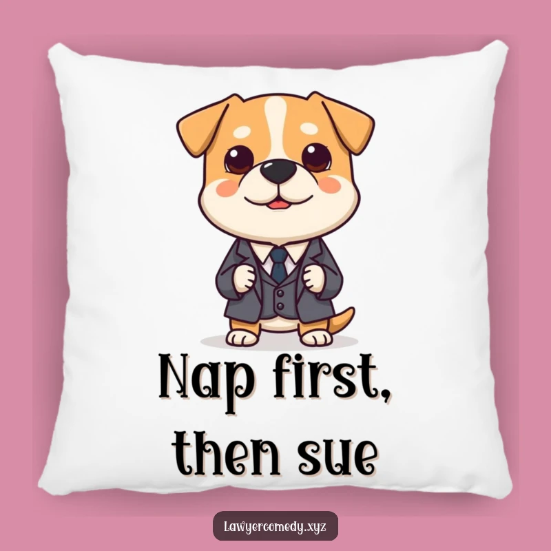 Funny Dog Lawyer Pillow: Cozy Comfort with Polite Canine Earnestness