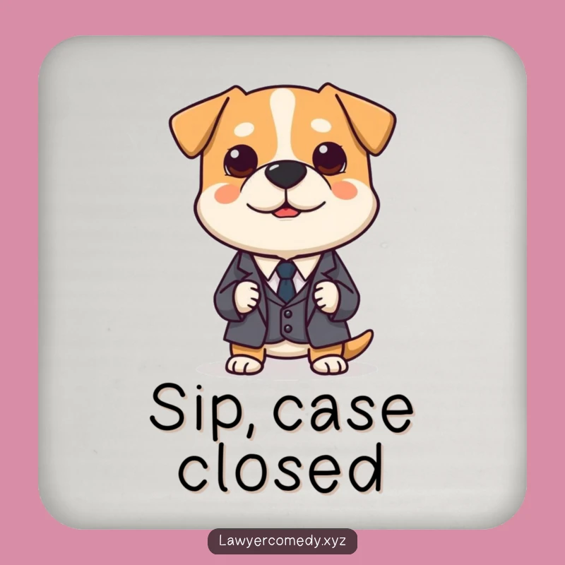 Funny Dog Lawyer Coaster: Polite Canine Protection for Drinks