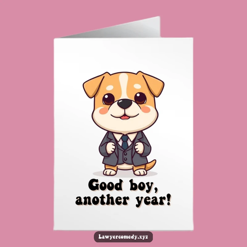 Free Printable Dog Lawyer Birthday Card: Earnest Suit Brief Downloadable Gift