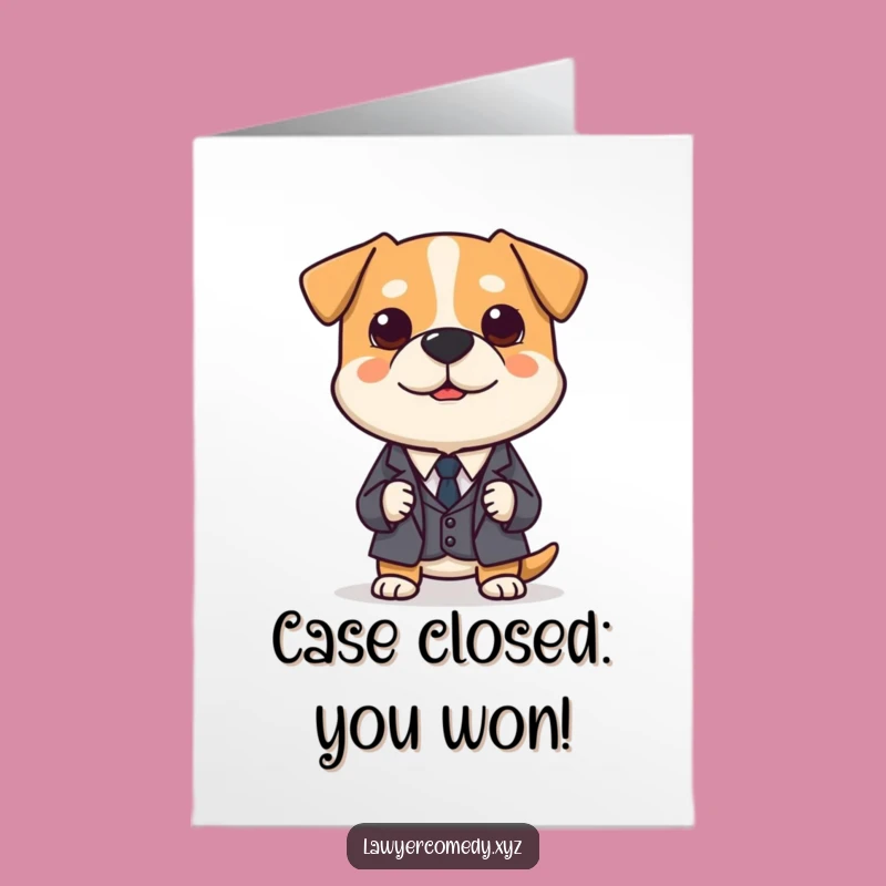 Free Printable Dog Lawyer Congrats Card: Earnest Suit Brief Downloadable Gift